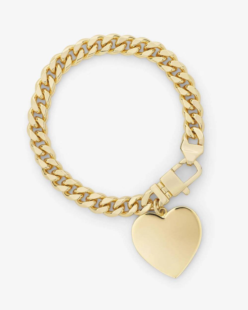 NEW MELINDA MARIA women's julian xl heart cuban chain bracelet in gold